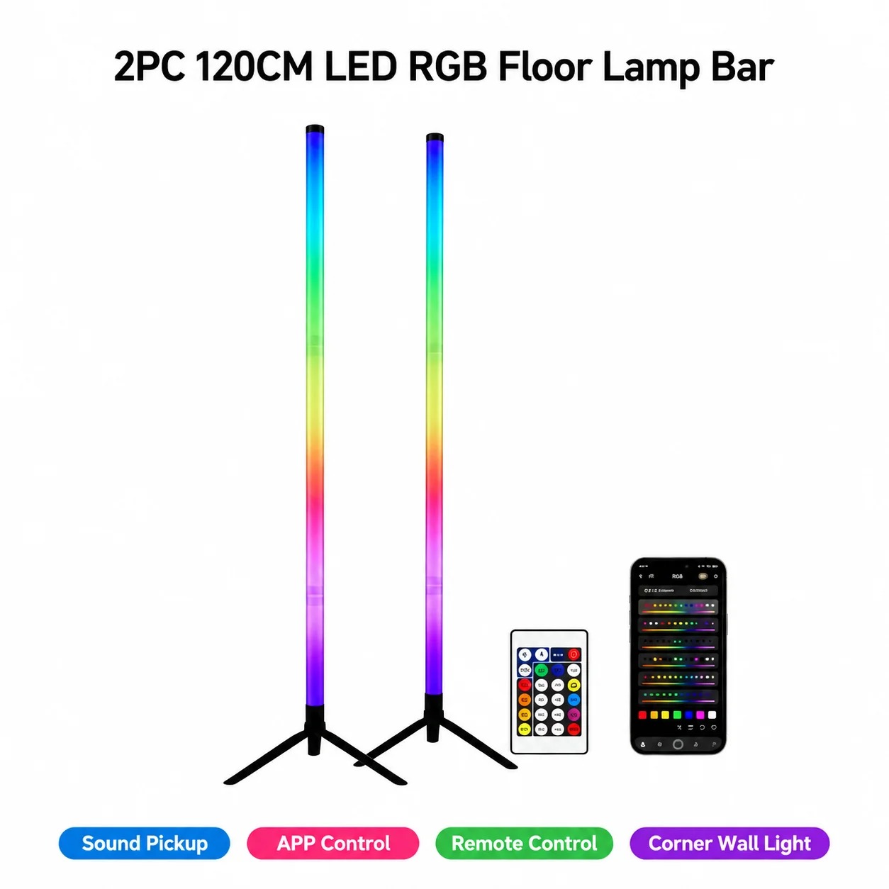 Room Lighting Bedroom Decor - Set di 2 Lampade da Terra