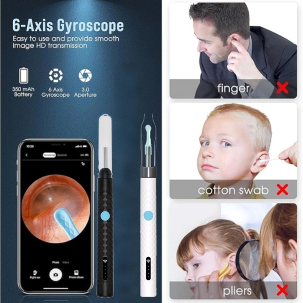 Lighting Visual - Pulitore Auricolare Visivo Portatile con Luci