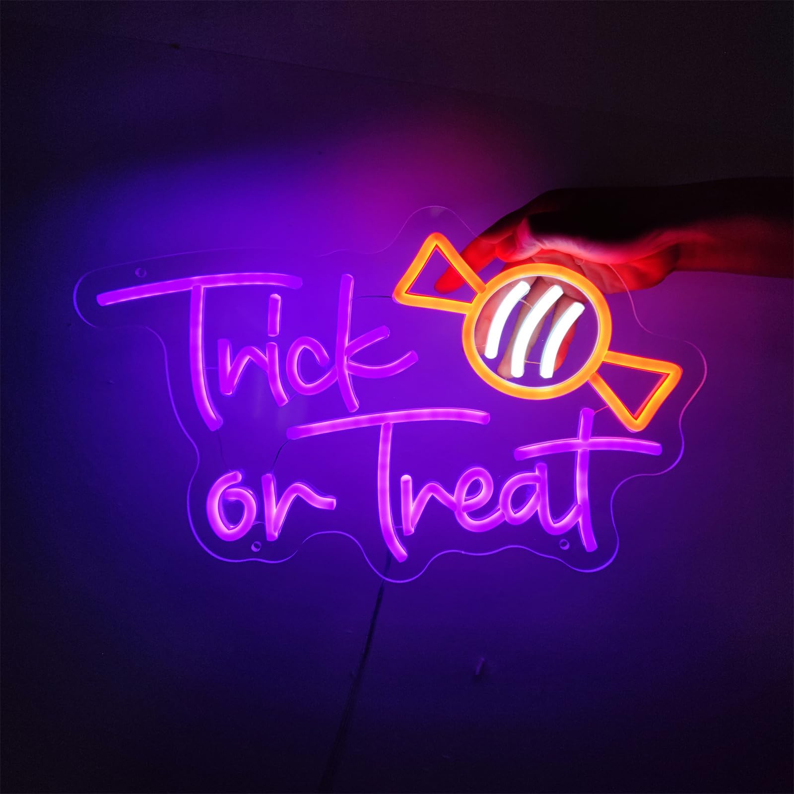 Home Decor Lighting Tricks - Insegna al neon Trick or Treat,