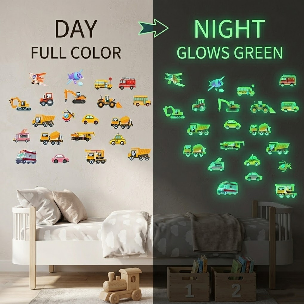 Lighting Mcqueen Bedroom Decor - Set di 21 Adesivi Luminosi per