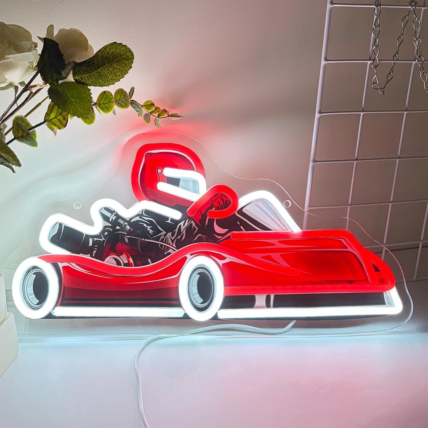 Decor Kart Lighting - Insegna al Neon Go Kart Racer,