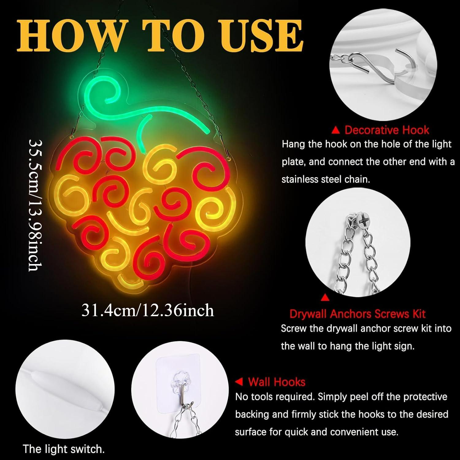 Insegna al Neon Cyber Fruit, L - Room Lighting Bedroom Decor recensione e prezzo