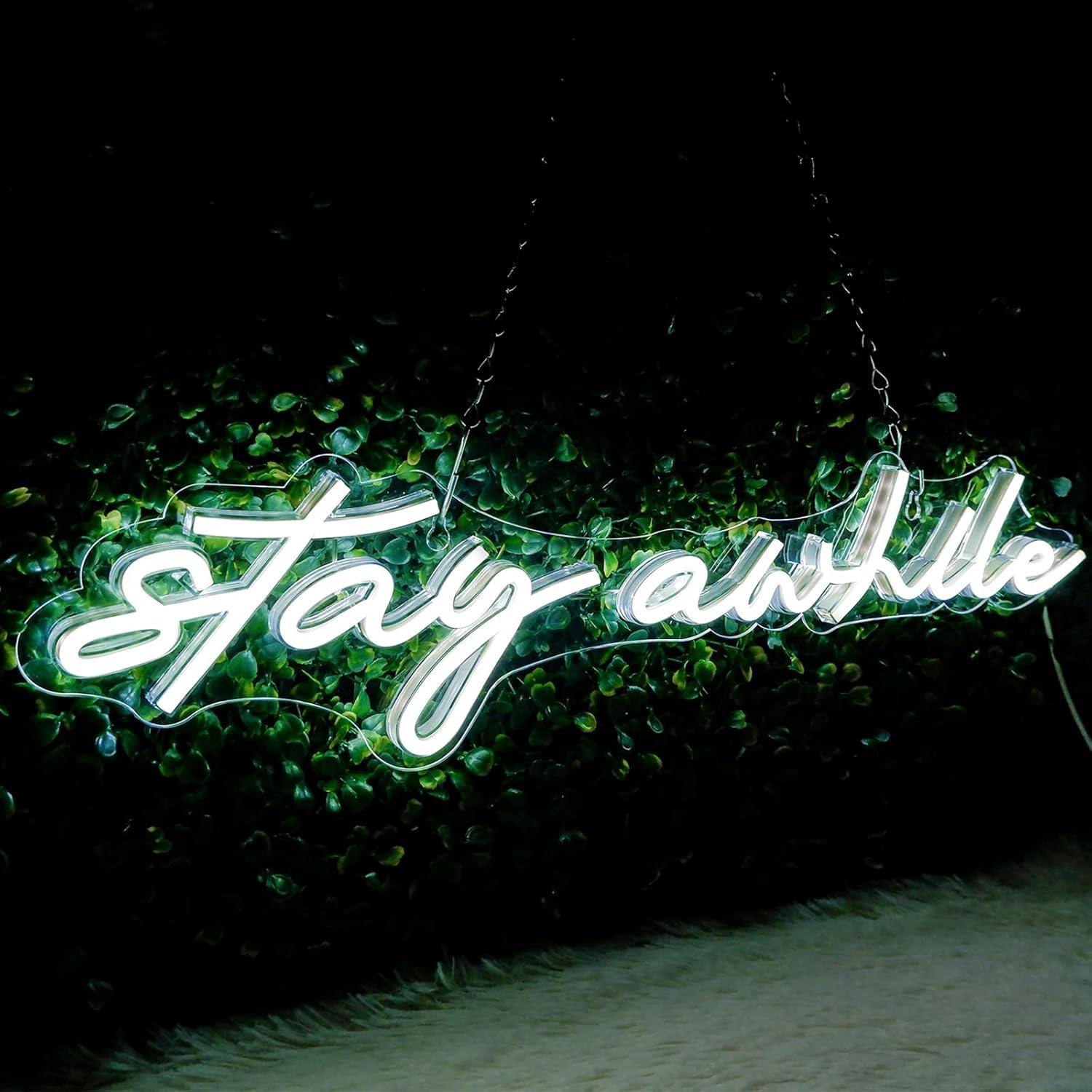 Insegne al Neon 'Stay Awhile'  - Room Lighting Bedroom Decor recensione e prezzo
