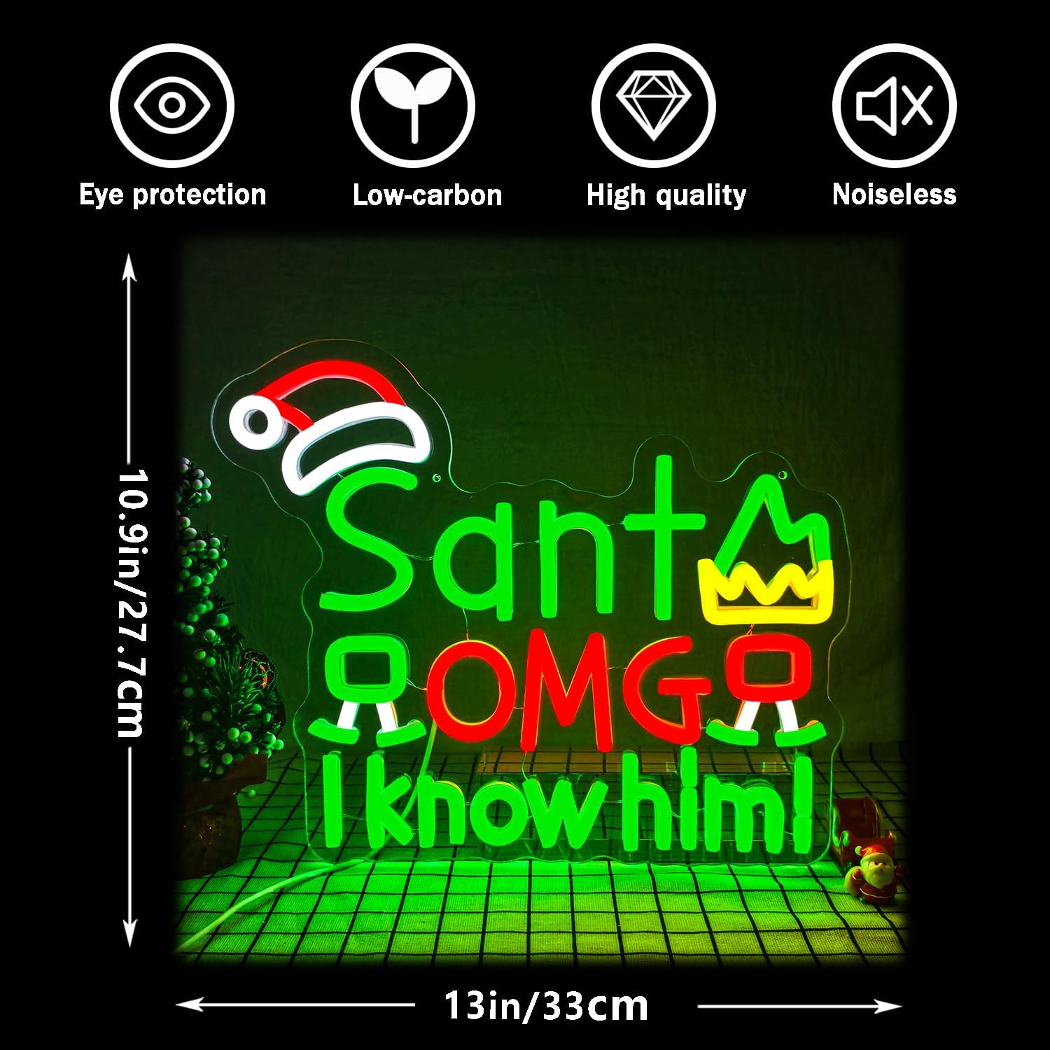 Insegna al Neon USB 'Santa OMG - Santa'S Elves Holiday Lighting & Decor Llc recensione e prezzo