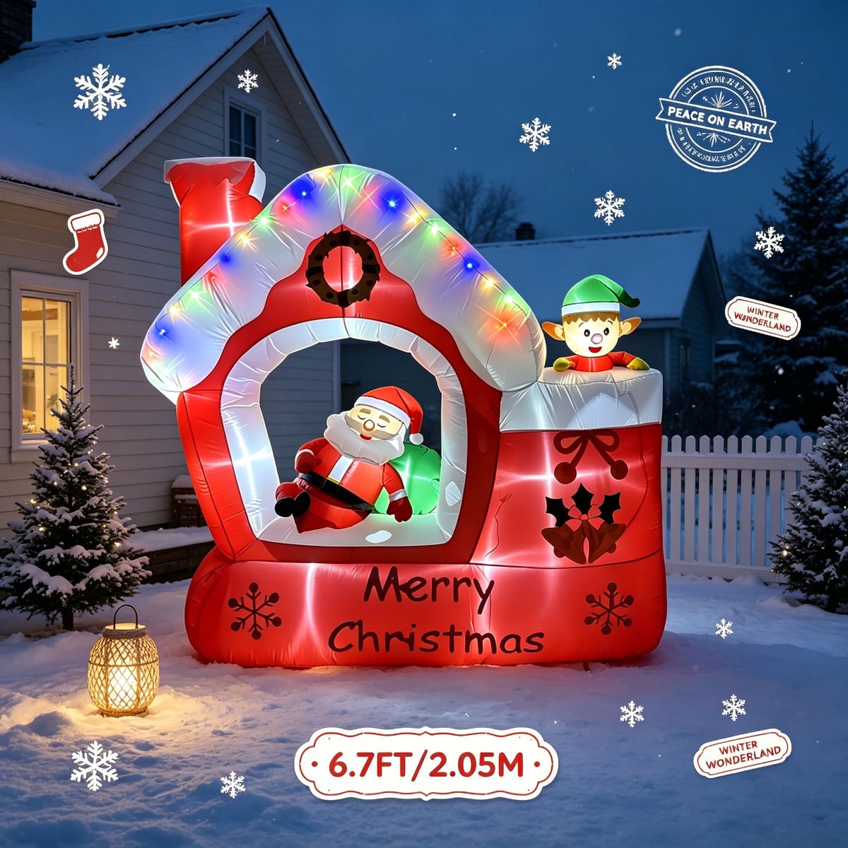 Decorazione Natalizia Gonfiabi - Santa'S Elves Holiday Lighting & Decor Llc recensione e prezzo