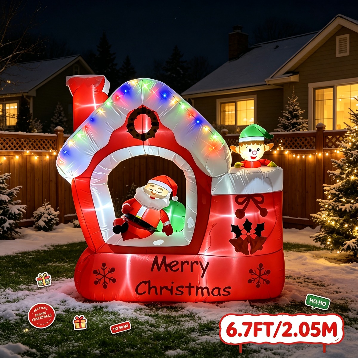 Decorazione Natalizia Gonfiabi - Santa'S Elves Holiday Lighting & Decor Llc recensione e prezzo